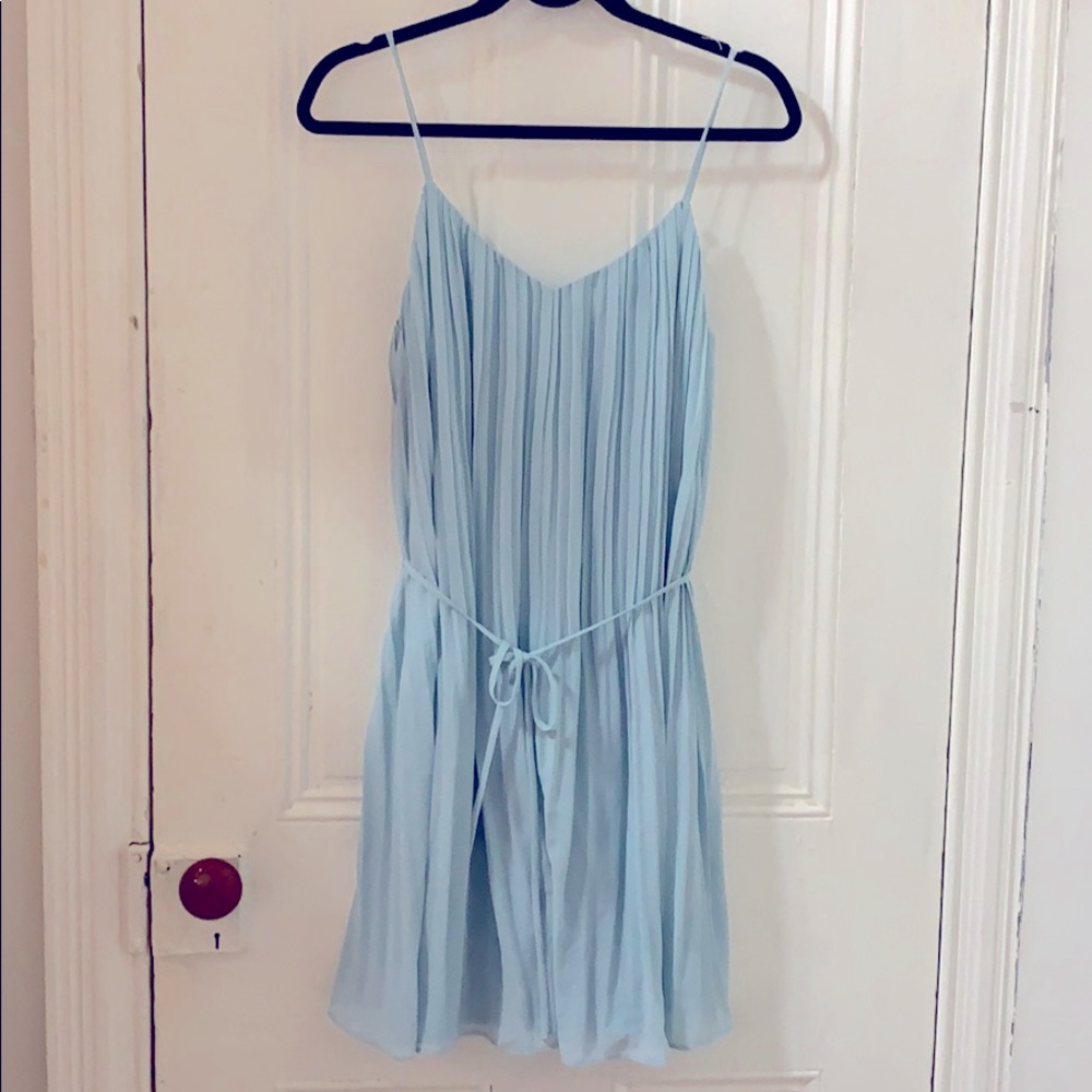 Pastel Blue Pleated Dress